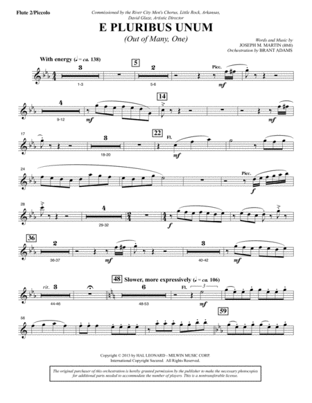 E Pluribus Unum Flute 2 Piccolo Sheet Music