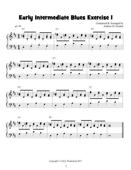 Early Intermediate Blues Exercise 1 Sheet Music