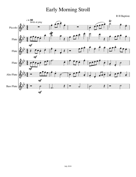 Early Morning Stroll Sheet Music