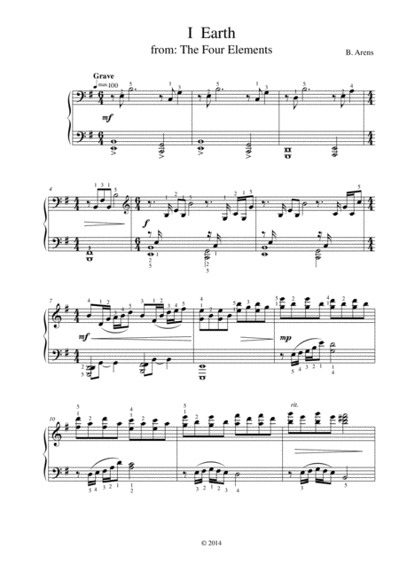 Earth Part I From The Elements Sheet Music