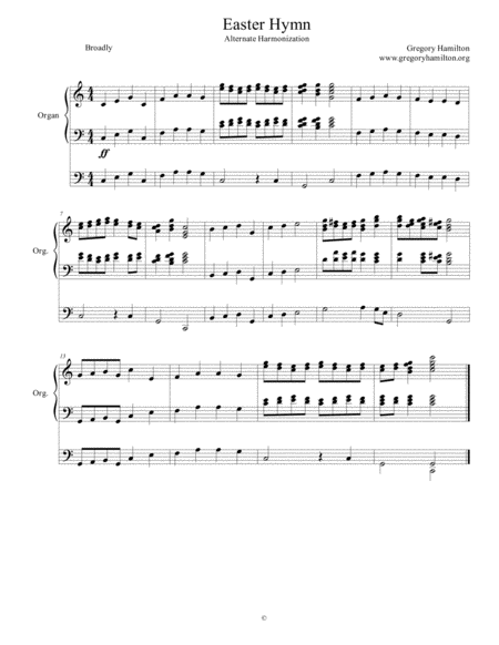 Easter Hymn Jesus Christ Is Risen Today Alternate Harmonization Sheet Music