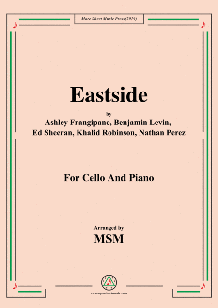 Eastside For Cello And Piano Sheet Music