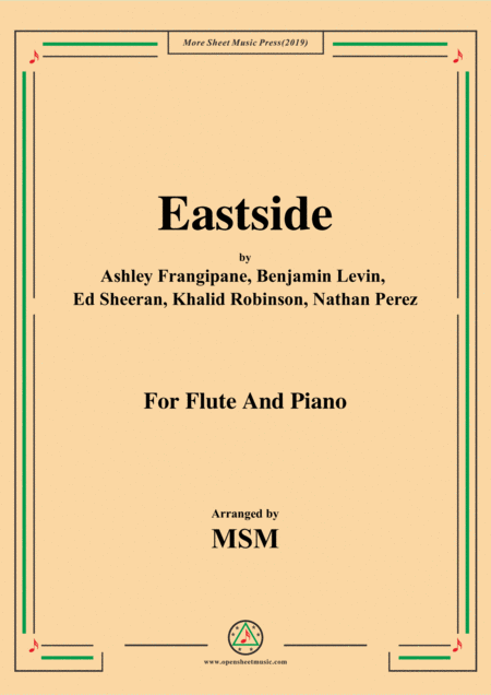 Free Sheet Music Eastside For Flute And Piano