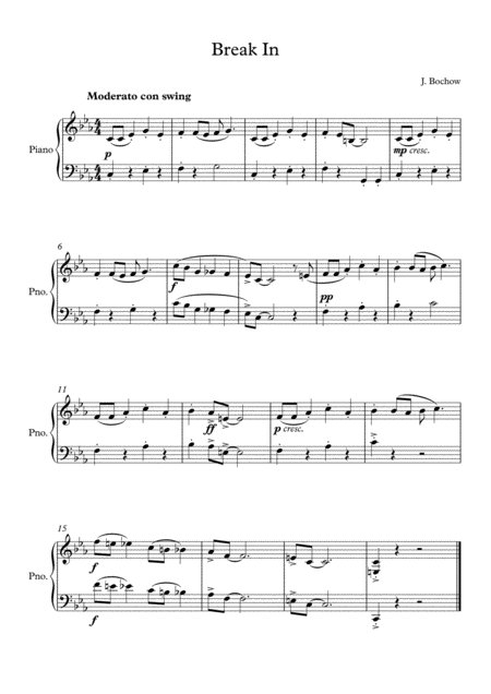 Easy Beginner Piano Pieces No 4 Break In Sheet Music