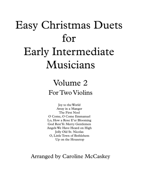 Free Sheet Music Easy Christmas Duets For Early Intermediate Violin Duet Volume 2