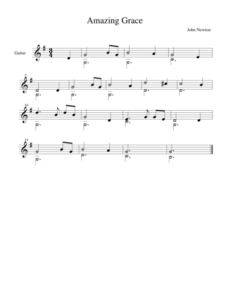 Easy Classical Guitar Hymns Sheet Music