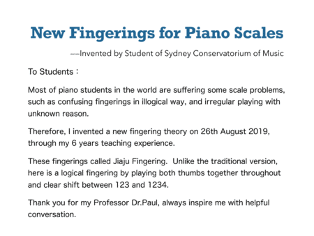 Easy Fingerings For Piano Scales Sheet Music