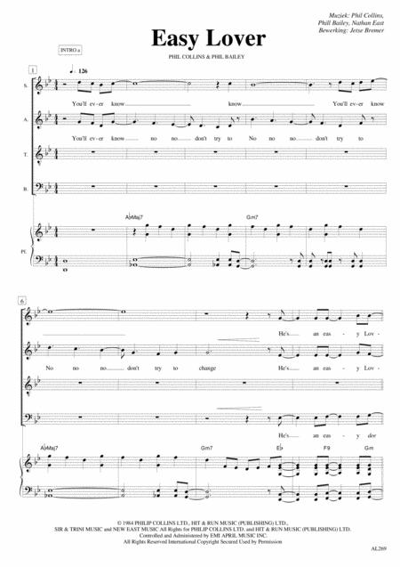 Easy Lover Satb Piano Sheet Music