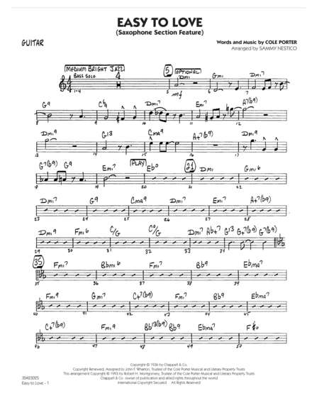 Free Sheet Music Easy To Love Arr Sammy Nestico Guitar