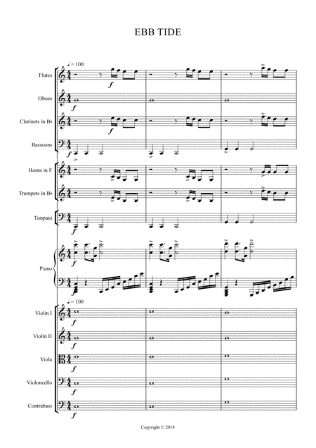 Free Sheet Music Ebb Tide