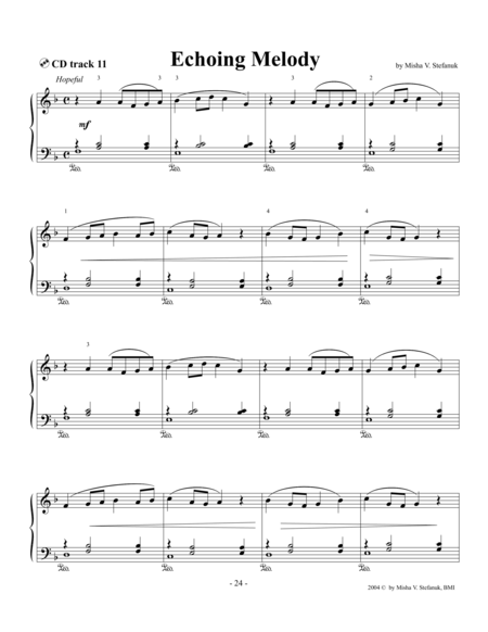 Free Sheet Music Echoing Melody Easy Romantic