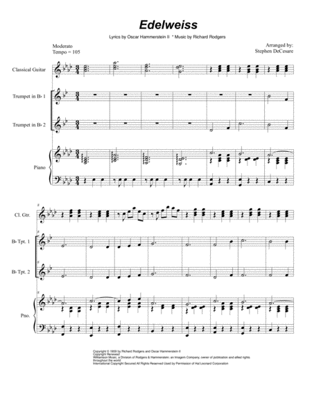 Edelweiss Duet For Bb Trumpet Sheet Music