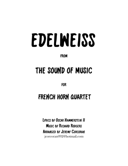 Edelweiss For Four French Horns Sheet Music