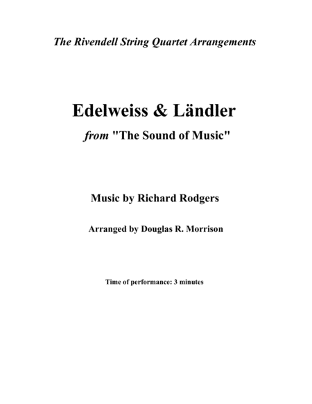 Free Sheet Music Edelweiss Lndler From The Sound Of Music