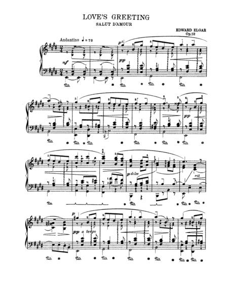 Free Sheet Music Edward Elgar Salut D Amour Complete Version