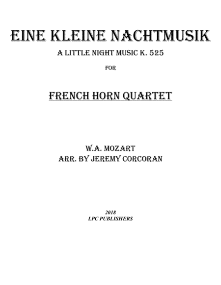 Eine Kleine Nachtmusik For French Horn Quartet Sheet Music