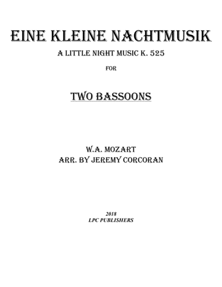 Free Sheet Music Eine Kleine Nachtmusik For Two Bassoons