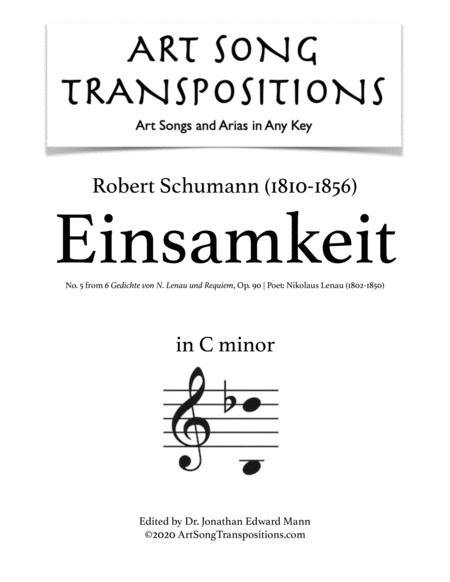 Free Sheet Music Einsamkeit Op 90 No 5 Transposed To C Minor