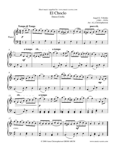 El Choclo Easy Piano Sheet Music