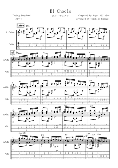 Free Sheet Music El Choclo Fingerstyle Guitar