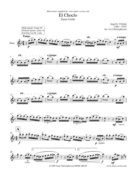 El Choclo Flute Unaccompanied Sheet Music