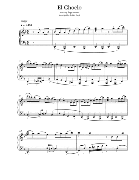 Free Sheet Music El Choclo Tango