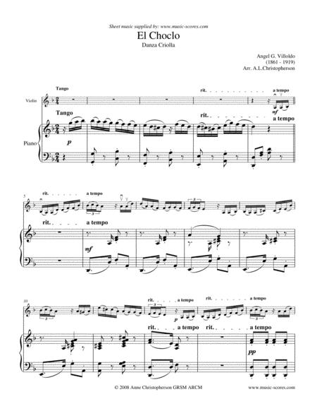 Free Sheet Music El Choclo Violin Harder And Piano