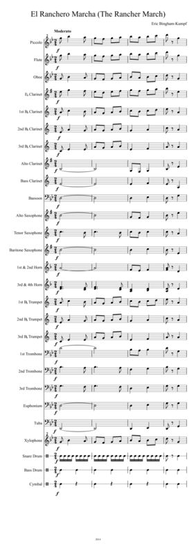 El Ranchero Marcha The Ranchers March Sheet Music