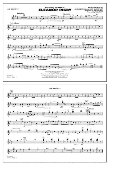 Free Sheet Music Eleanor Rigby Arr Jay Bocook 1st Bb Trumpet
