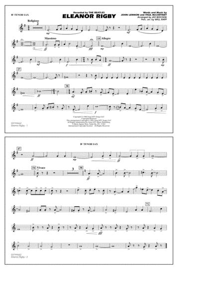 Free Sheet Music Eleanor Rigby Arr Jay Bocook Bb Tenor Sax