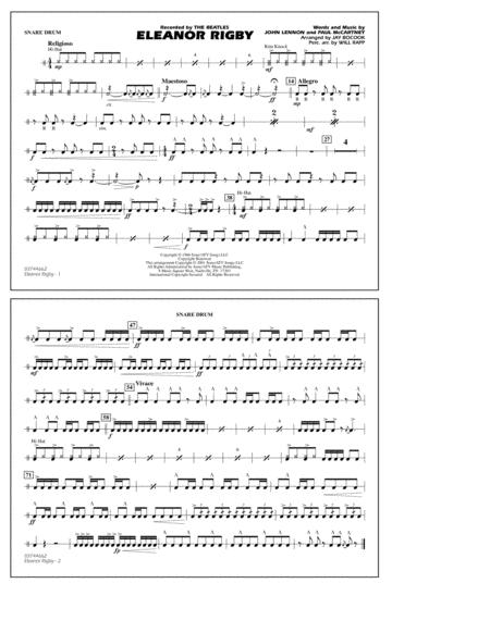 Eleanor Rigby Arr Jay Bocook Snare Drum Sheet Music