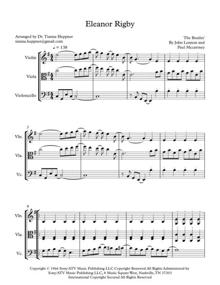 Eleanor Rigby String Trio Sheet Music