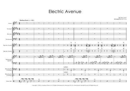 Electric Avenue Vocal 3 Horns And Rhythm Section Sheet Music