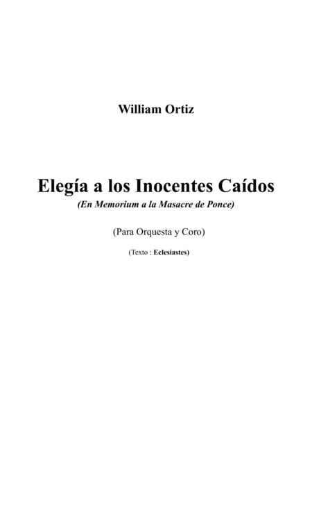 Elega A Los Inocentes Cados Sheet Music