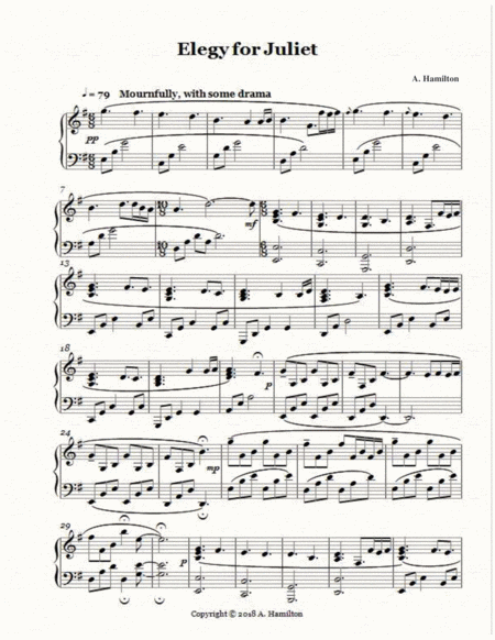 Elegy For Juliet Sheet Music