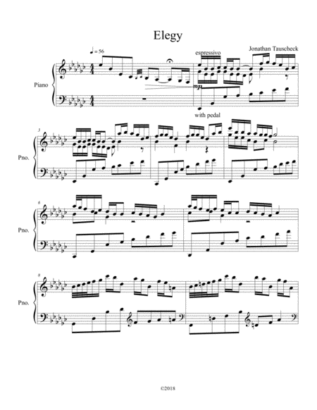 Free Sheet Music Elegy In E Flat Minor