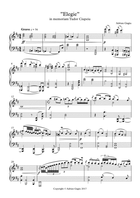 Free Sheet Music Elegy Op 68 No 2