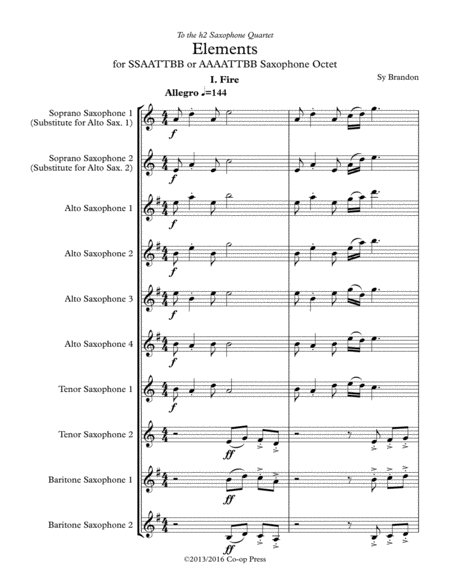 Elements For Saxophone Octet Sheet Music