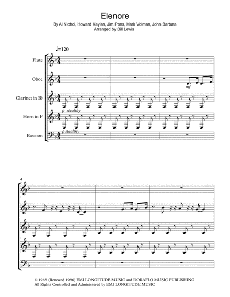 Elenore Sheet Music