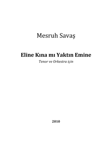 Eline Kina Mi Yaktin Emine Sheet Music