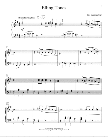 Free Sheet Music Elling Tones