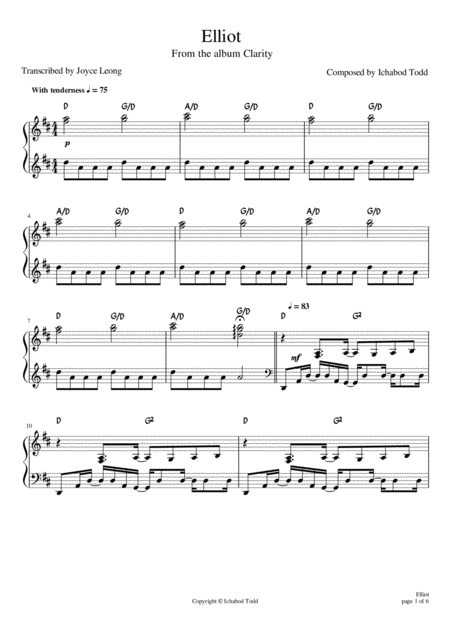 Elliot Sheet Music