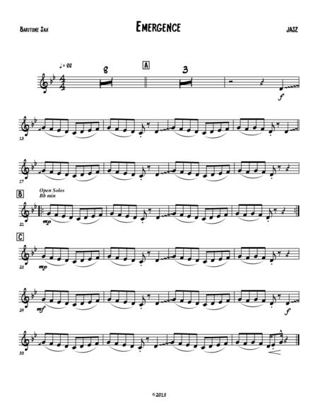 Free Sheet Music Emergence Bari Sax