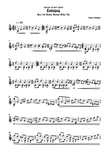 Emerging Solo For Double Second Steel Drums Sheet Music