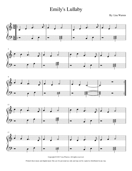 Free Sheet Music Emilys Lullaby