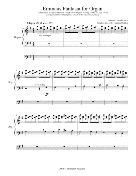 Emmaus Fantasy Organ Solo Sheet Music