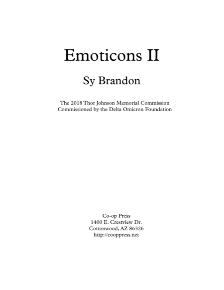 Emoticons Ii For Flute Clarinet And Piano Sheet Music