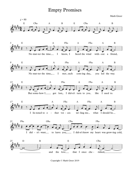 Empty Promises Sheet Music