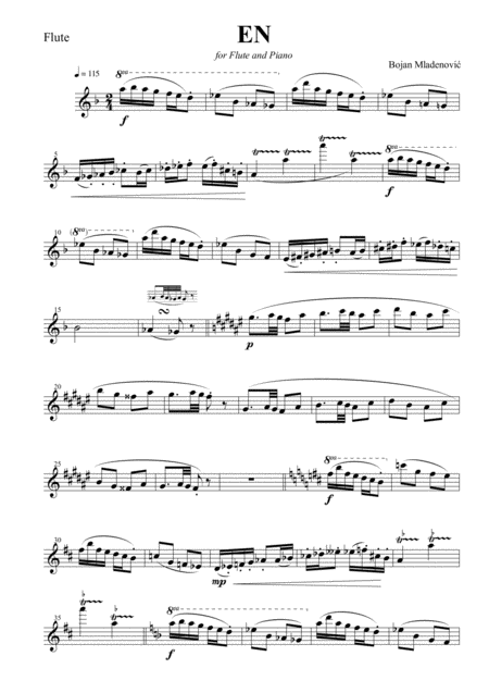 En For Flute And Piano Flute Part Sheet Music