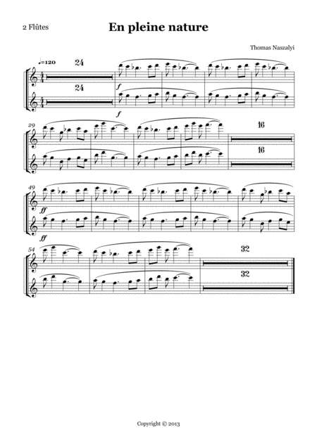 En Pleine Nature Flute Part Sheet Music